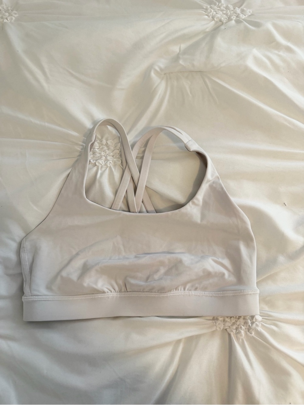 Lululemon Women’s White Strappy Sports Bra - Size 6